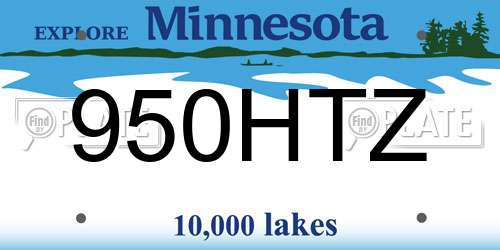 950HTZ Minnesota License Plate