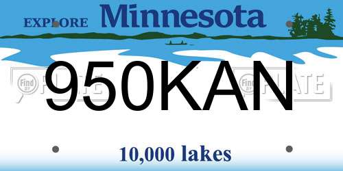 950KAN Minnesota License Plate