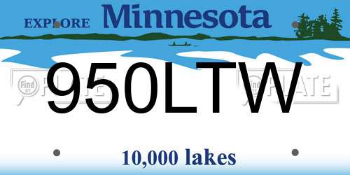 950LTW Minnesota License Plate