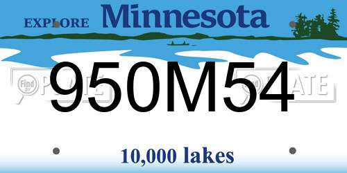 950M54 Minnesota License Plate