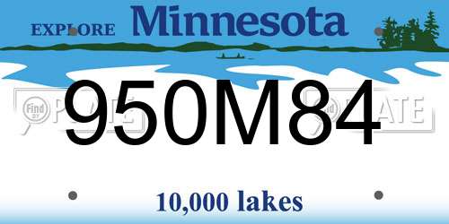 950M84 Minnesota License Plate