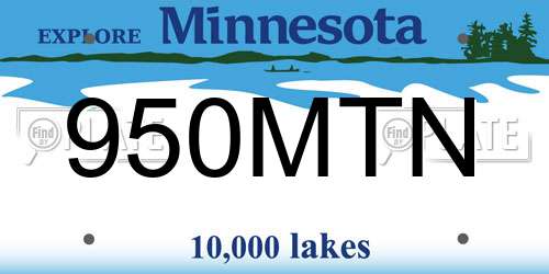 950MTN Minnesota License Plate