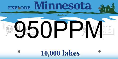 950PPM Minnesota License Plate
