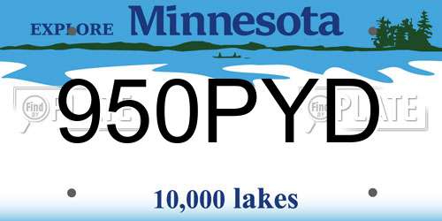 950PYD Minnesota License Plate
