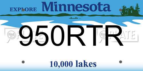950RTR Minnesota License Plate
