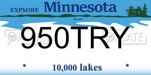950TRY Minnesota License Plate