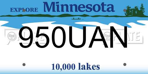 950UAN Minnesota License Plate