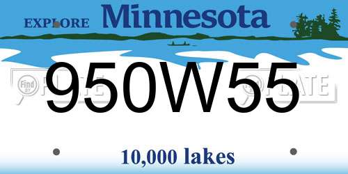950W55 Minnesota License Plate