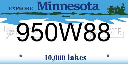 950W88 Minnesota License Plate