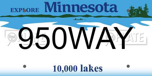 950WAY Minnesota License Plate