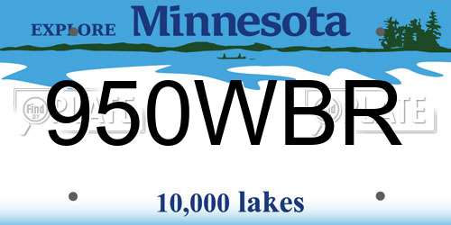 950WBR Minnesota License Plate