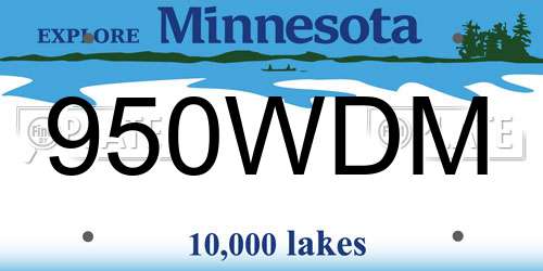 950WDM Minnesota License Plate