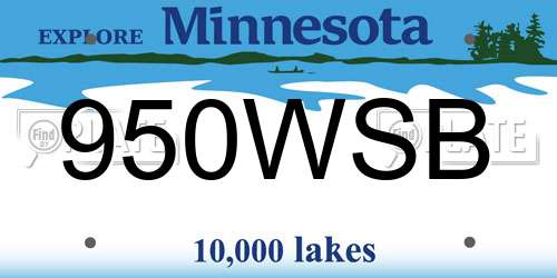 950WSB Minnesota License Plate
