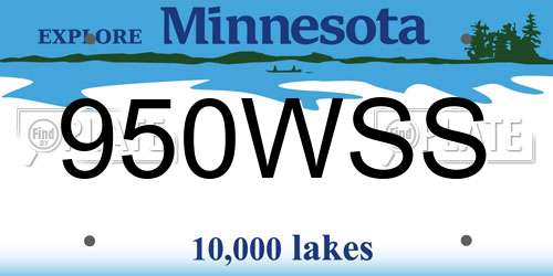 950WSS Minnesota License Plate