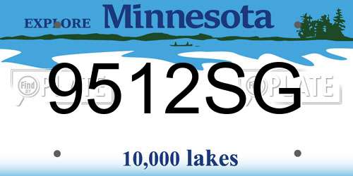 9512SG Minnesota License Plate