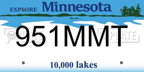 951MMT Minnesota License Plate