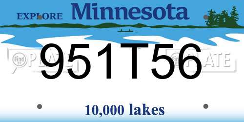 951T56 Minnesota License Plate