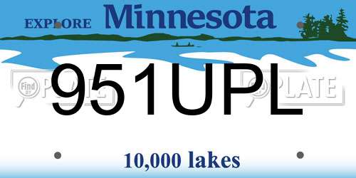 951UPL Minnesota License Plate