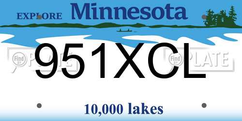 951XCL Minnesota License Plate