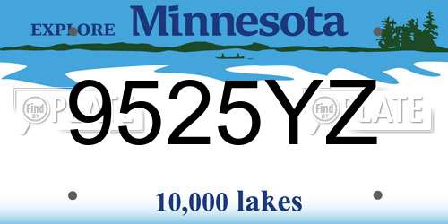 9525YZ Minnesota License Plate