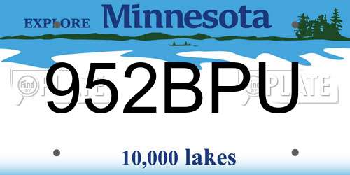 952BPU Minnesota License Plate