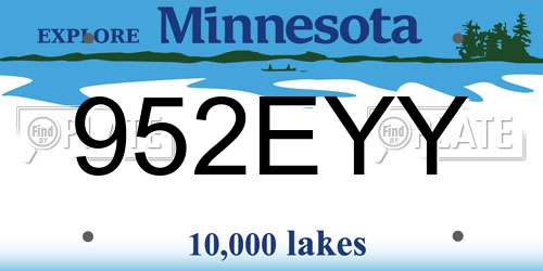 952EYY Minnesota License Plate