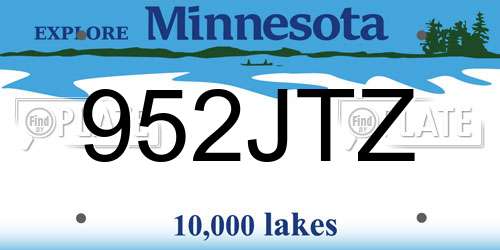 952JTZ Minnesota License Plate