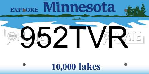 952TVR Minnesota License Plate