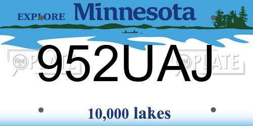 952UAJ Minnesota License Plate