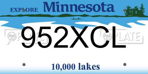 952XCL Minnesota License Plate