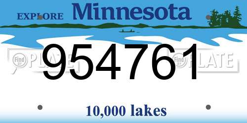 954761 Minnesota License Plate