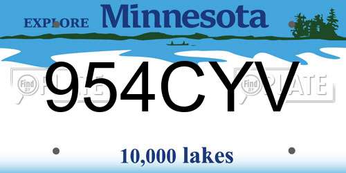 954CYV Minnesota License Plate