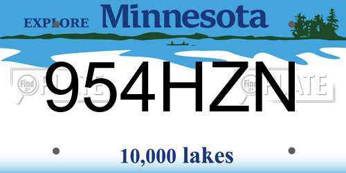 954HZN Minnesota License Plate