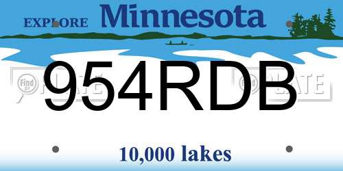 954RDB Minnesota License Plate