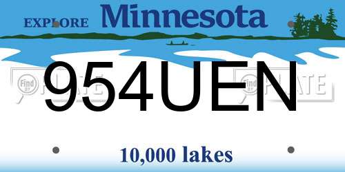 954UEN Minnesota License Plate