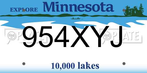 954XYJ Minnesota License Plate