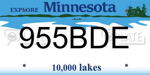 955BDE Minnesota License Plate
