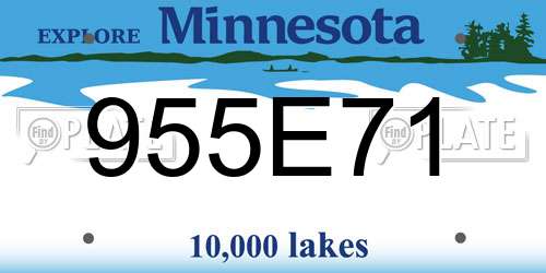 955E71 Minnesota License Plate