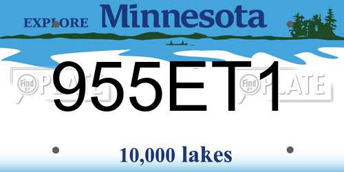 955ET1 Minnesota License Plate