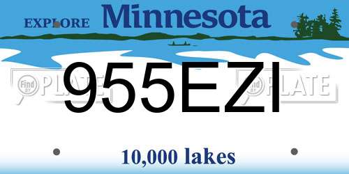 955EZI Minnesota License Plate