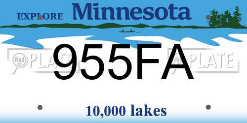 955FA Minnesota License Plate