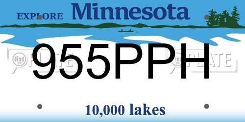 955PPH Minnesota License Plate