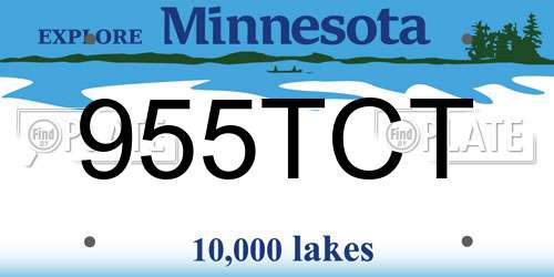 955TCT Minnesota License Plate