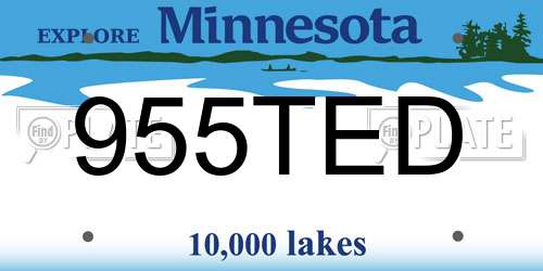 955TED Minnesota License Plate
