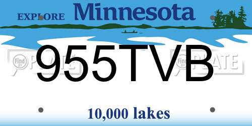 955TVB Minnesota License Plate