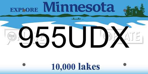 955UDX Minnesota License Plate