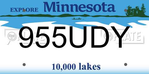955UDY Minnesota License Plate