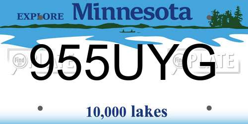 955UYG Minnesota License Plate