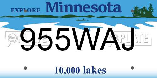 955WAJ Minnesota License Plate