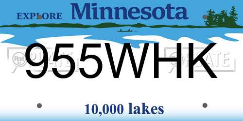 955WHK Minnesota License Plate
